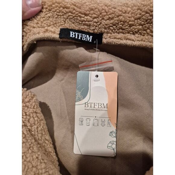 BTFBM Women’s Fuzzy Sherpa Trench Coat – Size Small – New With Tags‎ - Picture 3 of 7